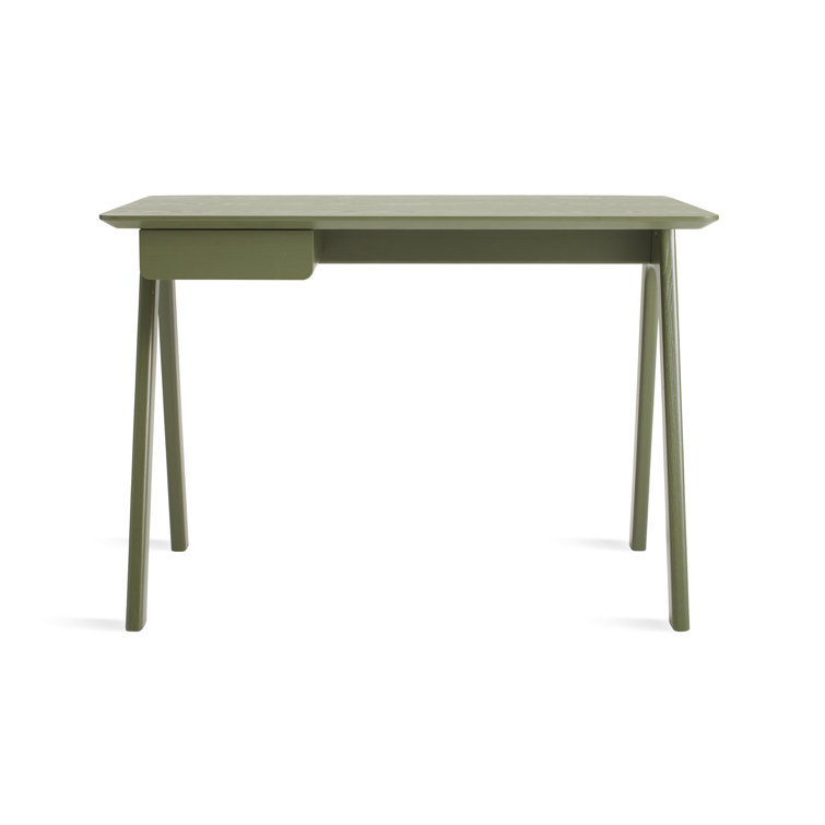 Elemental White Wood Writing Desk with Pencil Drawer