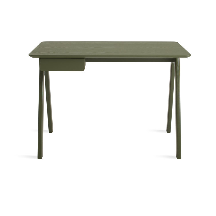 Elemental White Wood Writing Desk with Pencil Drawer