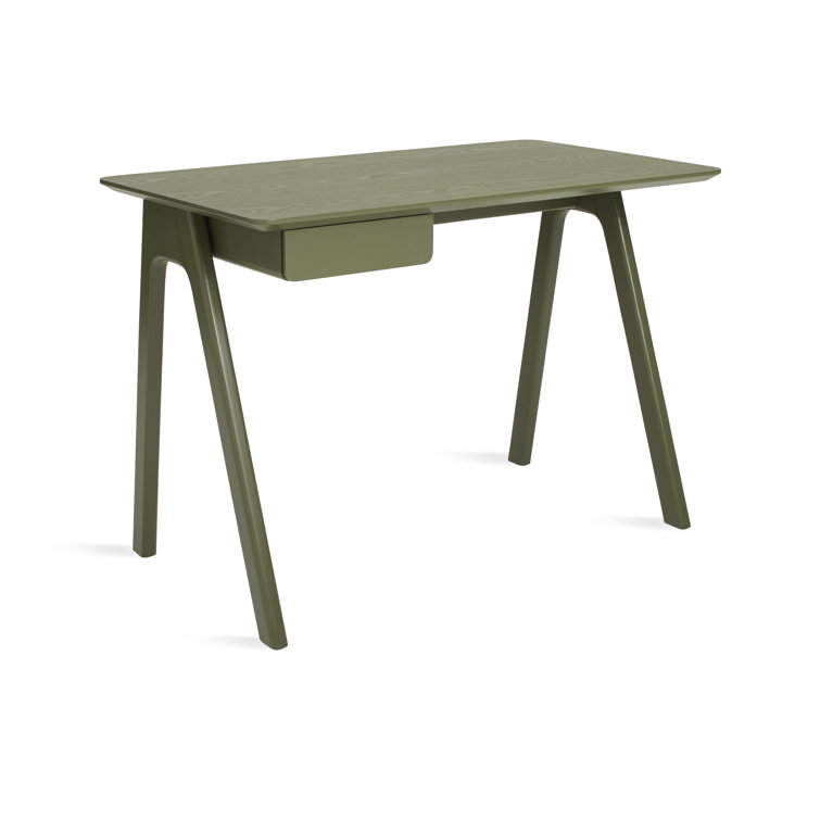 Elemental White Wood Writing Desk with Pencil Drawer