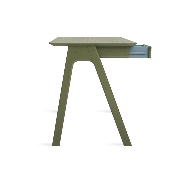 Elemental White Wood Writing Desk with Pencil Drawer