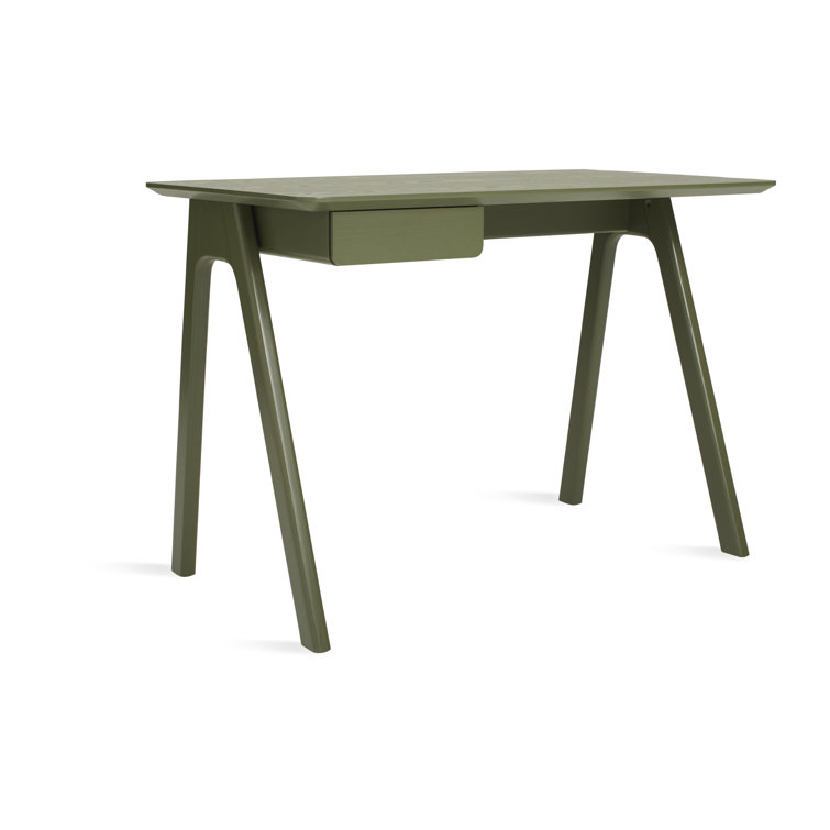 Elemental White Wood Writing Desk with Pencil Drawer