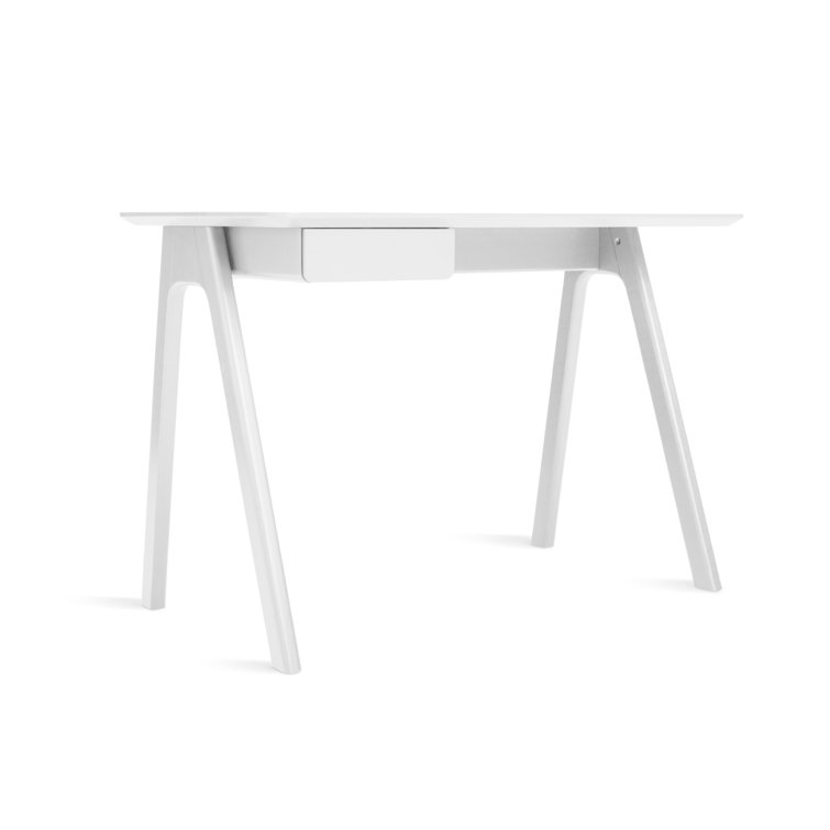 Whitewashed Ash and White Modular Writing Desk with Drawer