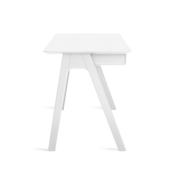Whitewashed Ash and White Modular Writing Desk with Drawer