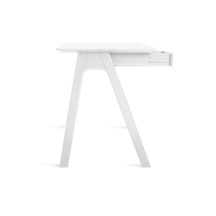 Whitewashed Ash and White Modular Writing Desk with Drawer