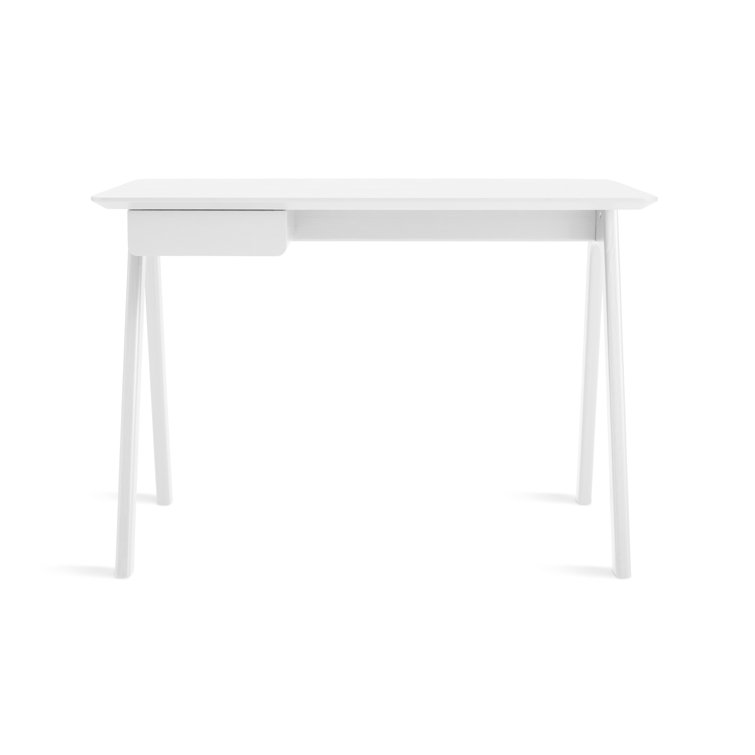 Whitewashed Ash and White Modular Writing Desk with Drawer