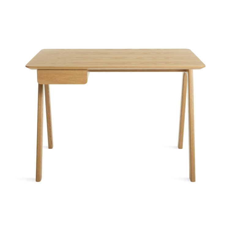 White Oak Compact Wooden Desk with Drawer