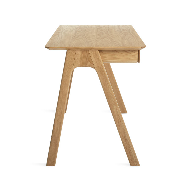White Oak Compact Wooden Desk with Drawer