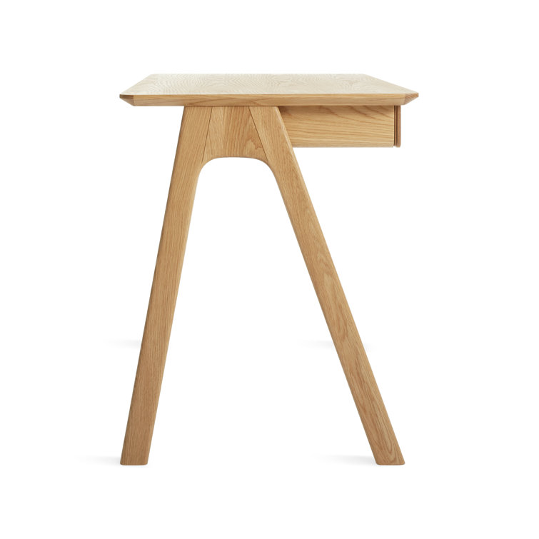 White Oak Compact Wooden Desk with Drawer