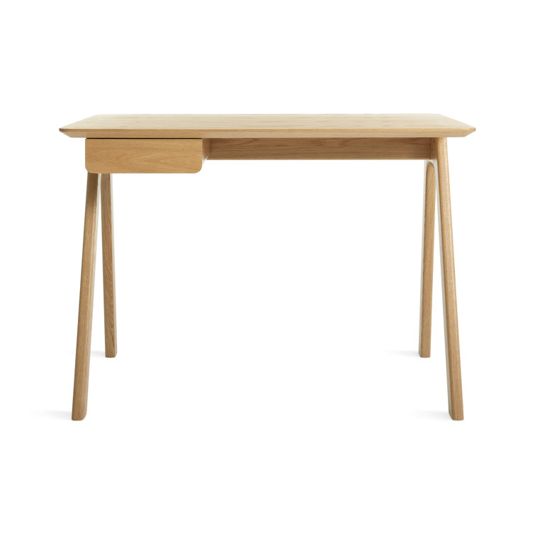 White Oak Compact Wooden Desk with Drawer