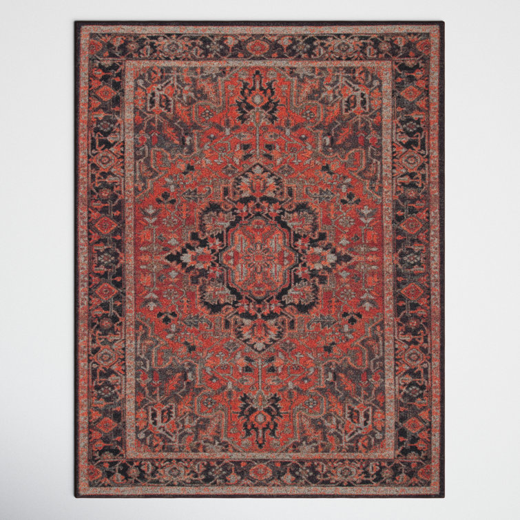 Elegant Tufted Wool-Blend 7'9" x 10' Area Rug in Rich Red