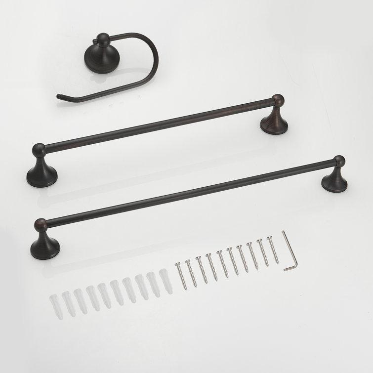 Oil Rubbed Bronze 3-Piece Bathroom Hardware Set