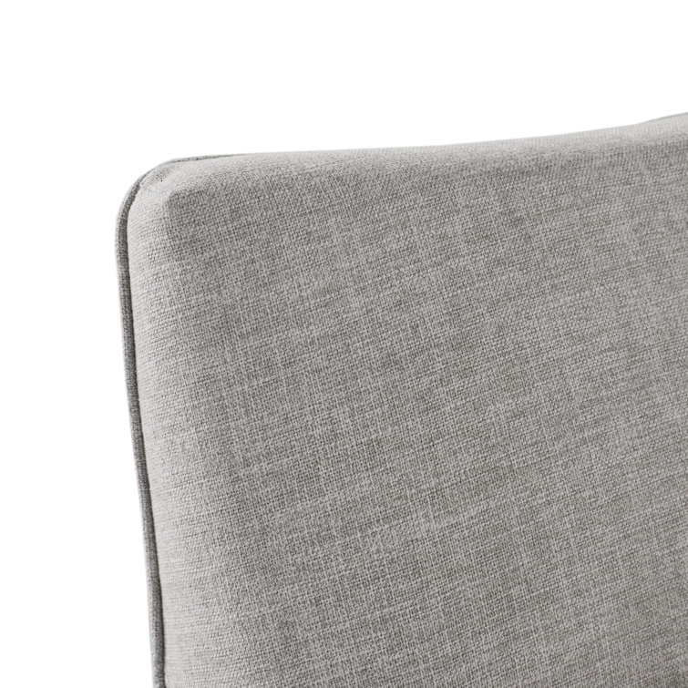 Gray Skirted Swivel Armchair with Lumbar Pillow