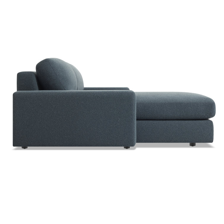 Kelso Blue Wide Chaise Sofa with Hardwood Frame and Removable Cushions