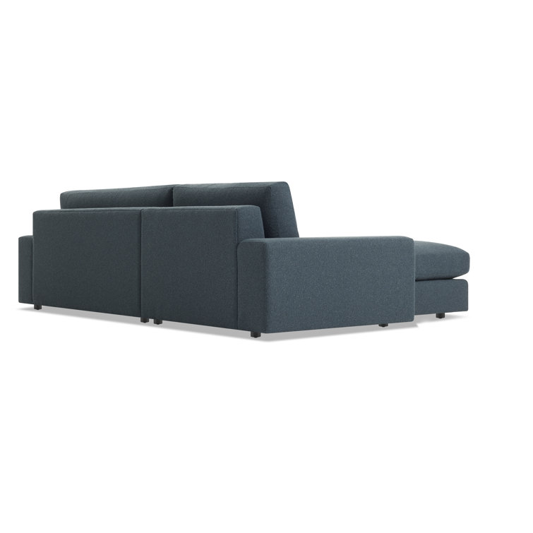 Kelso Blue Wide Chaise Sofa with Hardwood Frame and Removable Cushions