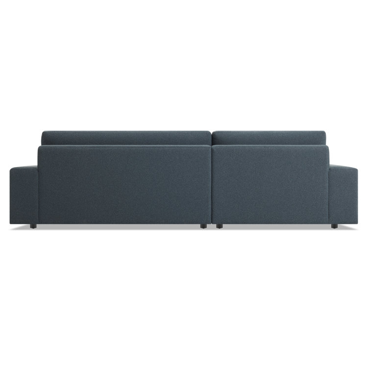 Kelso Blue Wide Chaise Sofa with Hardwood Frame and Removable Cushions