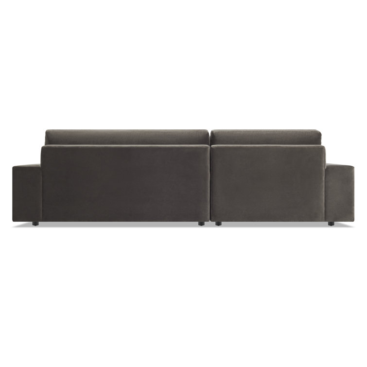 Storm Velvet Left Chaise Sofa with Track Arm