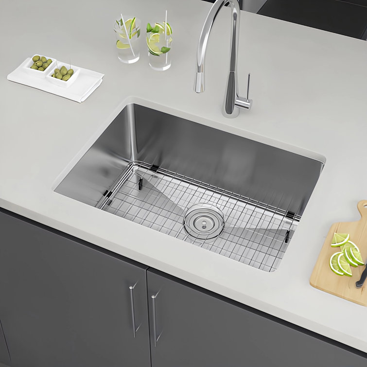 28-Inch Satin Stainless Steel Single Bowl Kitchen Sink