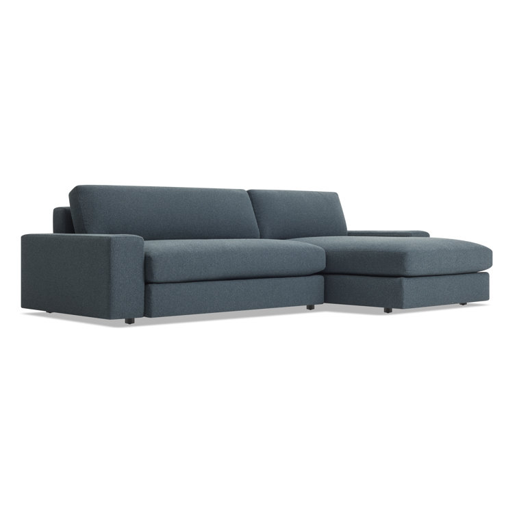 Esker Kelso Blue Hardwood Wide Sofa & Chaise with Foam Cushions