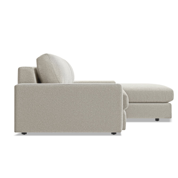 Esker Kelso Blue Velvet L-Shaped Sofa with Removable Cushions