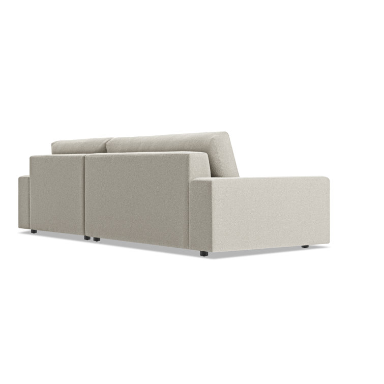 Esker Kelso Blue Velvet L-Shaped Sofa with Removable Cushions