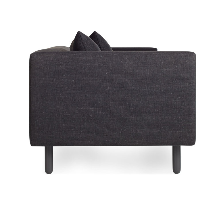 Mono 83" Afton Grey Fabric Sofa with Charcoal Legs