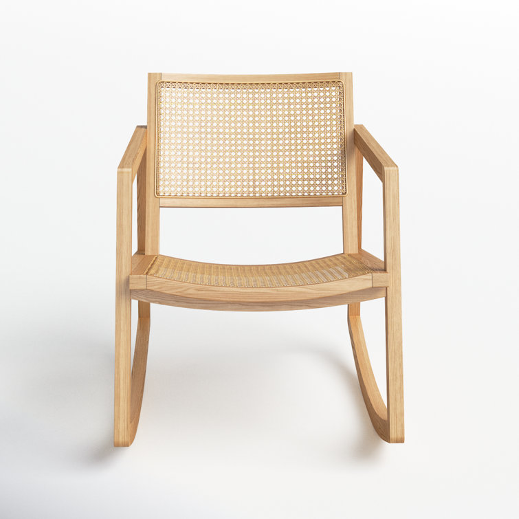 Coastal Comfort Natural Rattan 23" Glider Rocking Chair