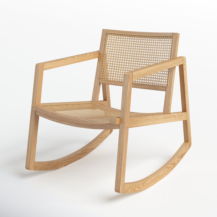 Coastal Comfort Natural Rattan 23" Glider Rocking Chair