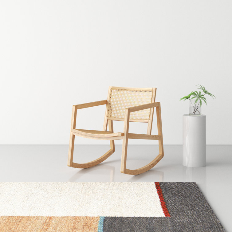 Coastal Comfort Natural Rattan 23" Glider Rocking Chair
