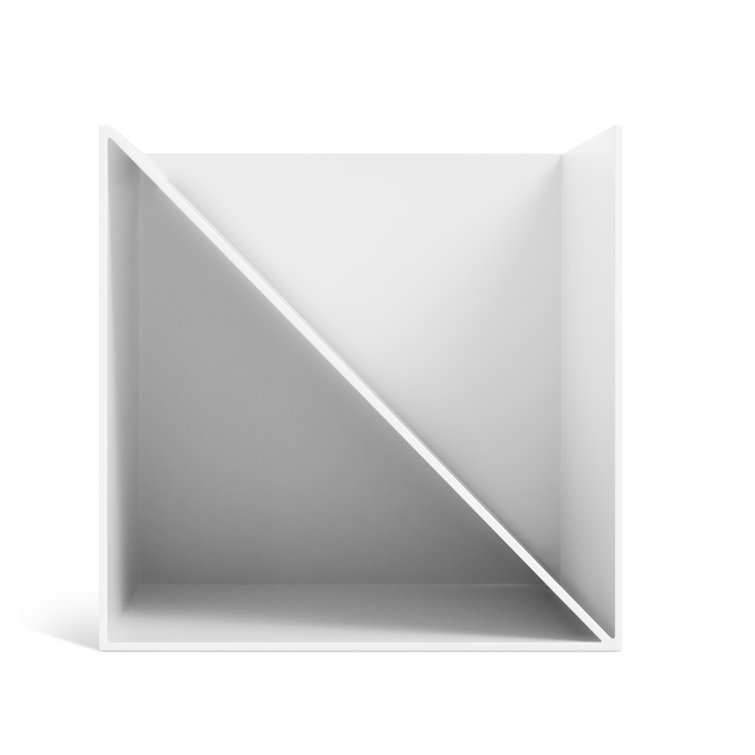 White Metal Wall Mounted Geometric Magazine Rack