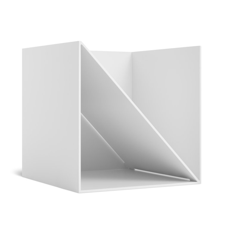White Metal Wall Mounted Geometric Magazine Rack