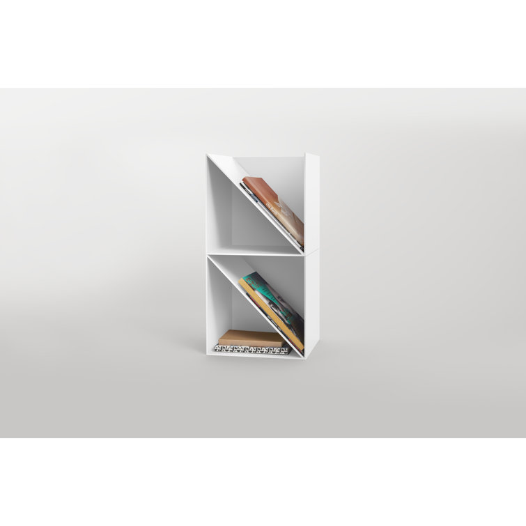 White Metal Wall Mounted Geometric Magazine Rack