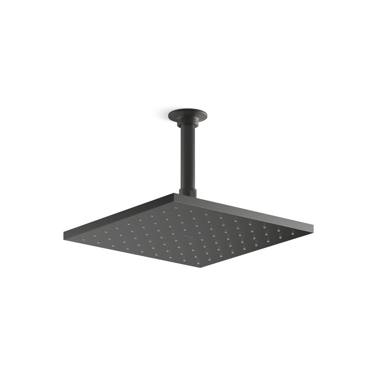 Matte Black 10-Inch Square Ceiling Mounted Rain Showerhead