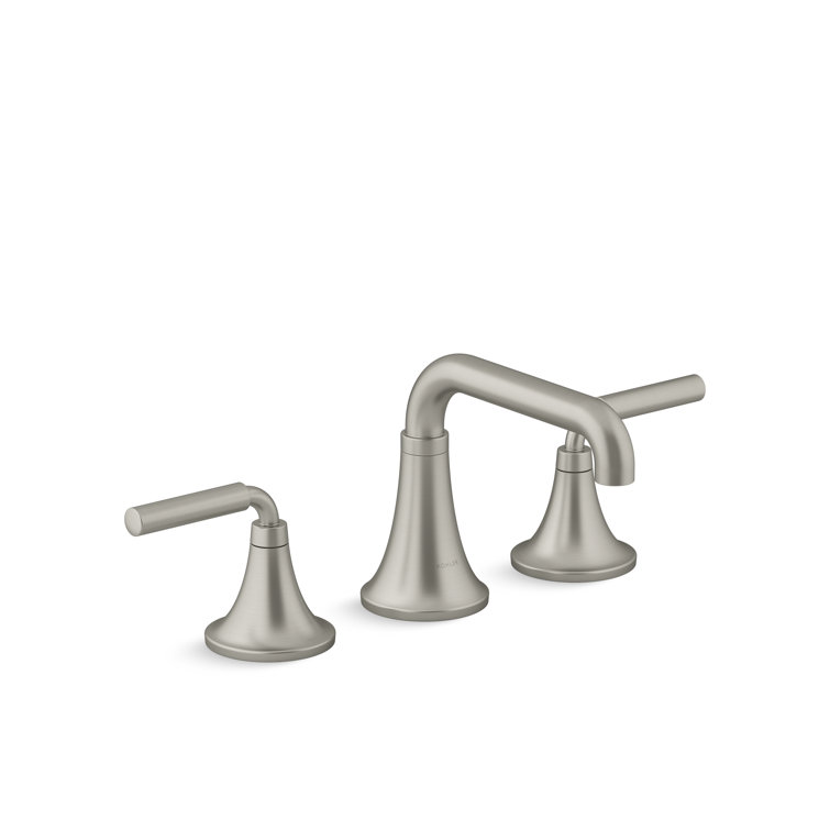 Brushed Nickel Widespread Bathroom Sink Faucet with Lever Handles