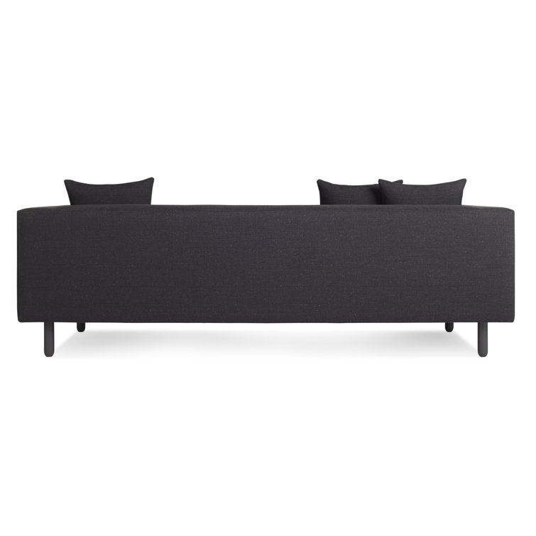 Mono 83" Afton Grey Fabric Sofa with Charcoal Legs