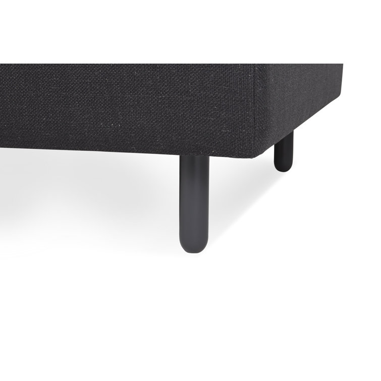 Mono 83" Afton Grey Fabric Sofa with Charcoal Legs