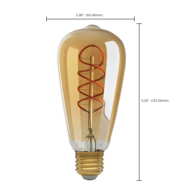Amber Dimmable LED Edison Bulb with Medium Base