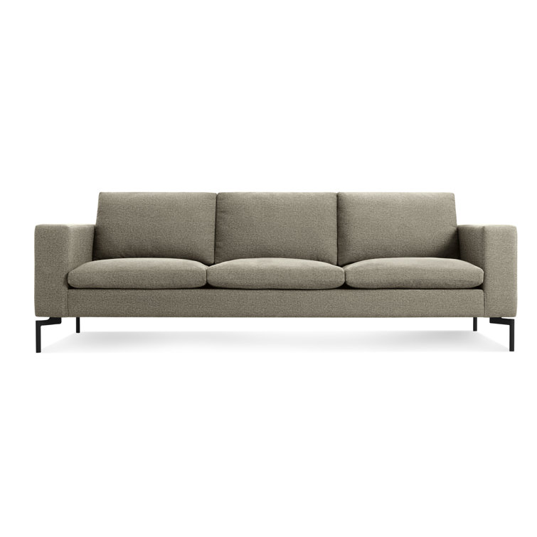New Standard 92" Gray Fabric Sofa with Black Legs