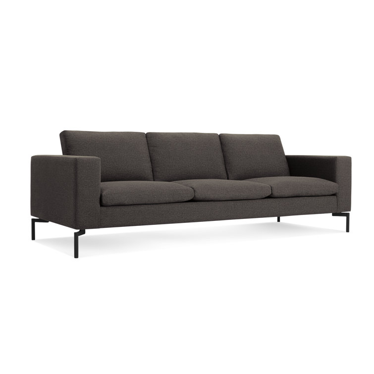New Standard 92" Gray Fabric Sofa with Black Legs