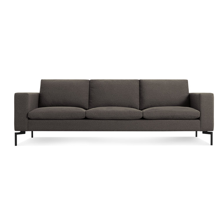 New Standard 92" Gray Fabric Sofa with Black Legs
