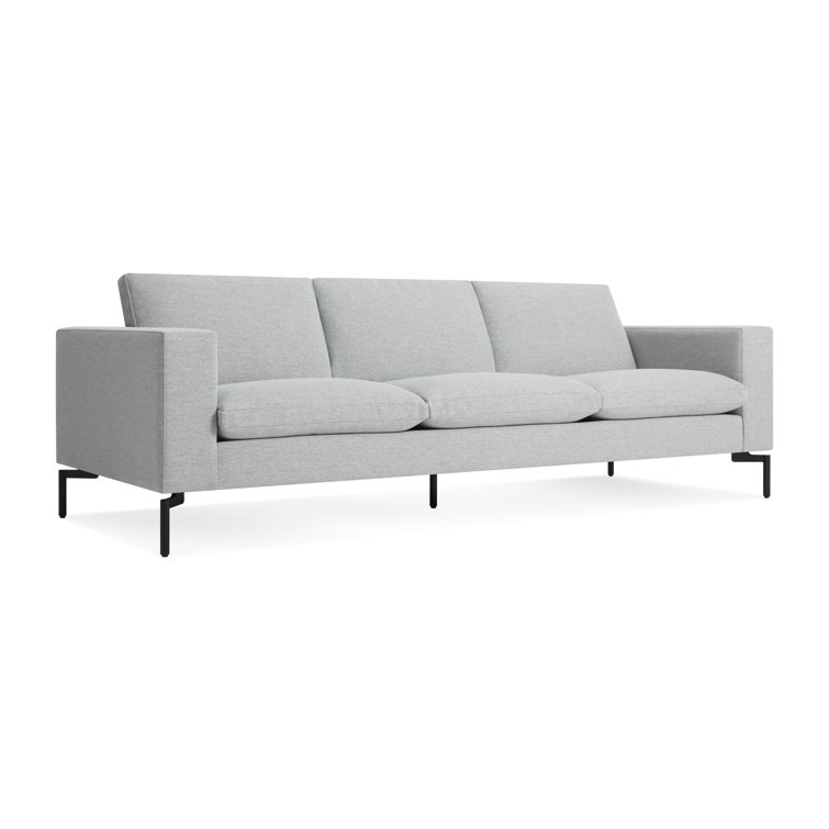 New Standard 92" Gray Fabric Sofa with Black Legs