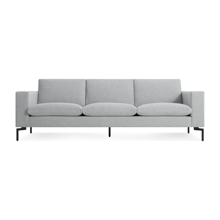New Standard 92" Gray Fabric Sofa with Black Legs