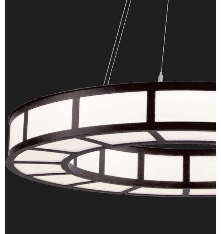 Carlyle Metro 35.5'' Gilded Brass Drum Chandelier with White Glass
