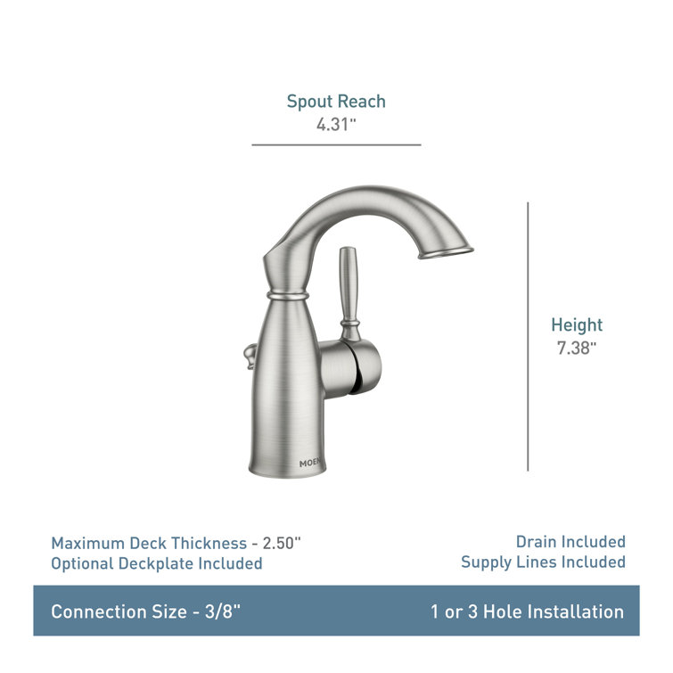 Sarona Rustic Farmhouse Single-Handle Nickel Bathroom Faucet