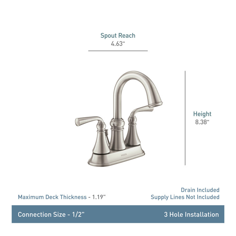 Wetherly Brushed Nickel Two-Handle Centerset Bathroom Faucet