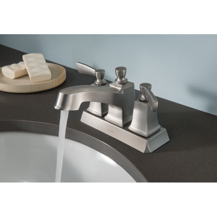 Conway Spot Resist Brushed Nickel Two-Handle Centerset Bathroom Faucet