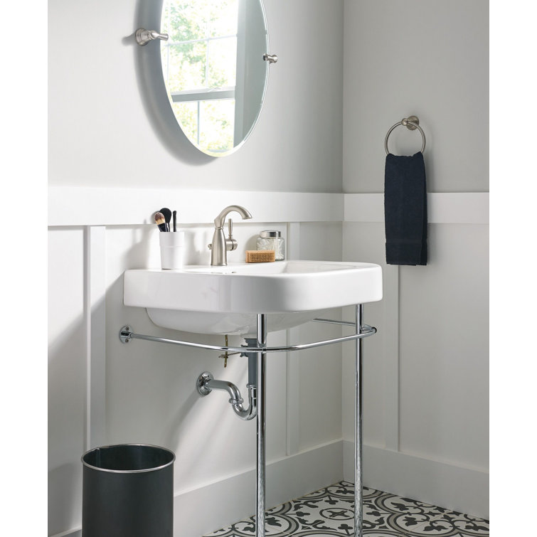 Sarona Rustic Farmhouse Single-Handle Nickel Bathroom Faucet