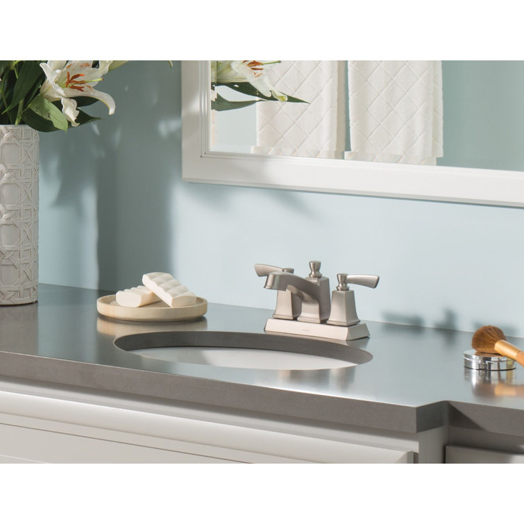 Conway Spot Resist Brushed Nickel Two-Handle Centerset Bathroom Faucet