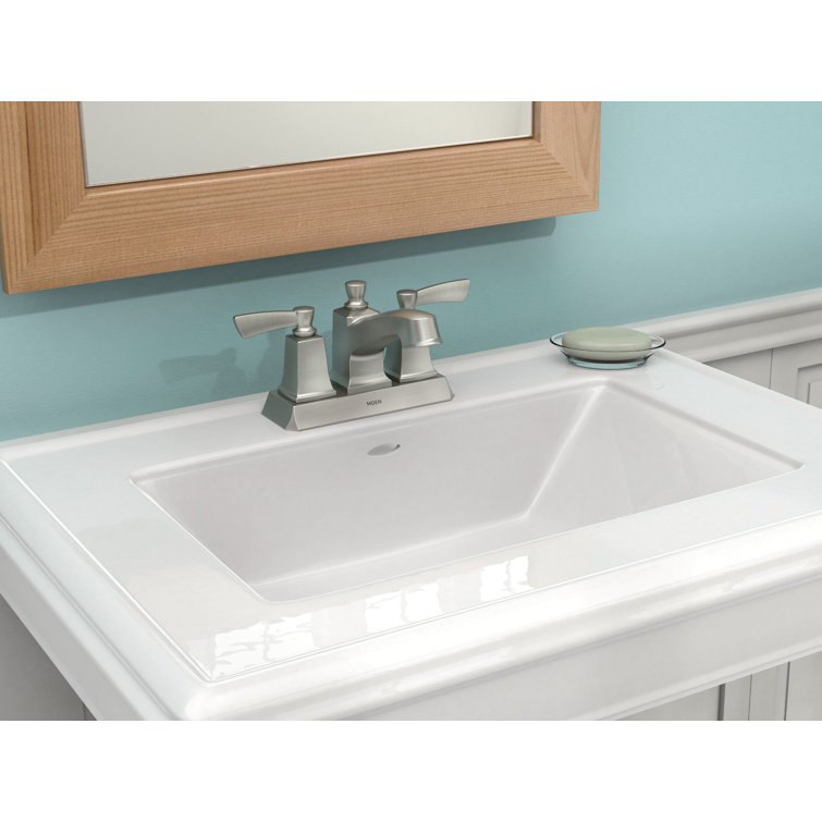 Conway Spot Resist Brushed Nickel Two-Handle Centerset Bathroom Faucet
