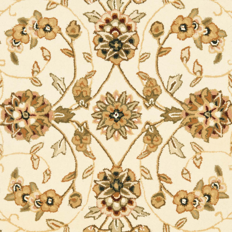 Ivory Floral Hand-Tufted Wool Area Rug 4' x 6'