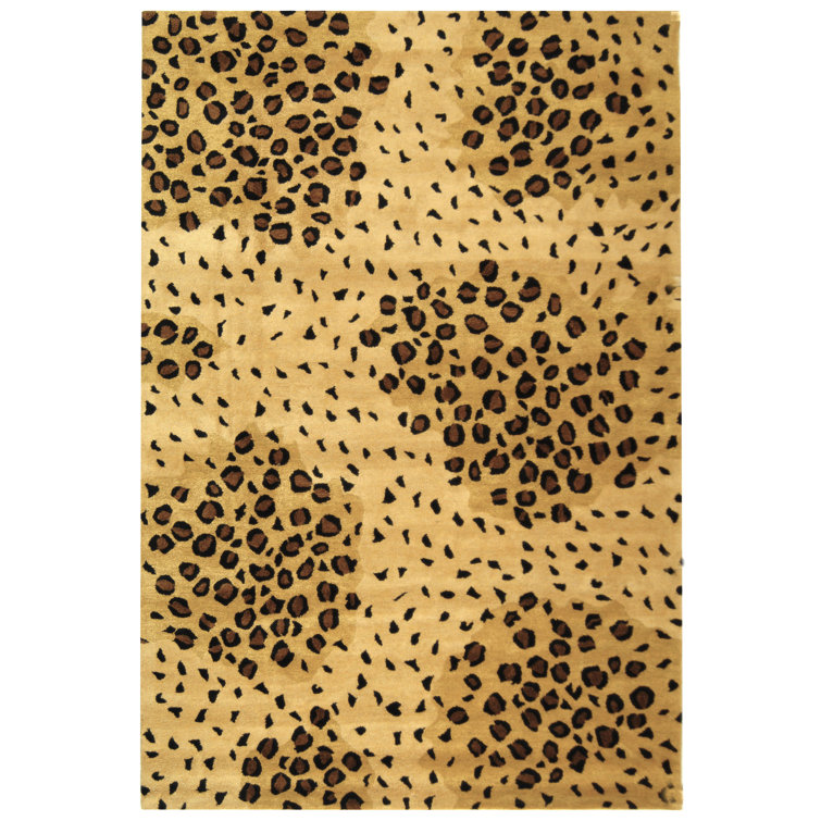 Metro-Chic SoHo Gold and Black Hand-Tufted Wool Area Rug